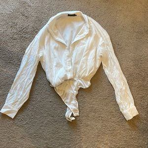 NEW Pretty Little Thing White Long Sleeve Bodysuit